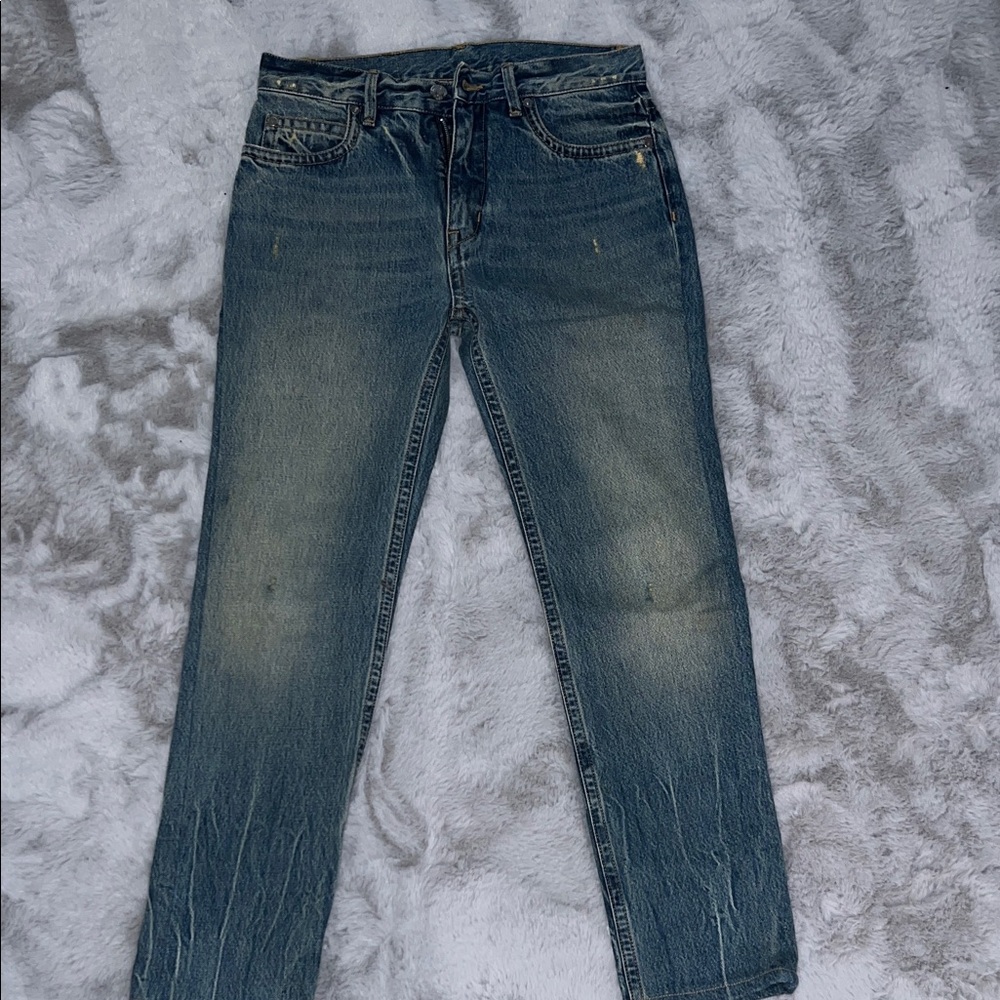 Helmut Lang Men's Faded Blue Straight Jeans